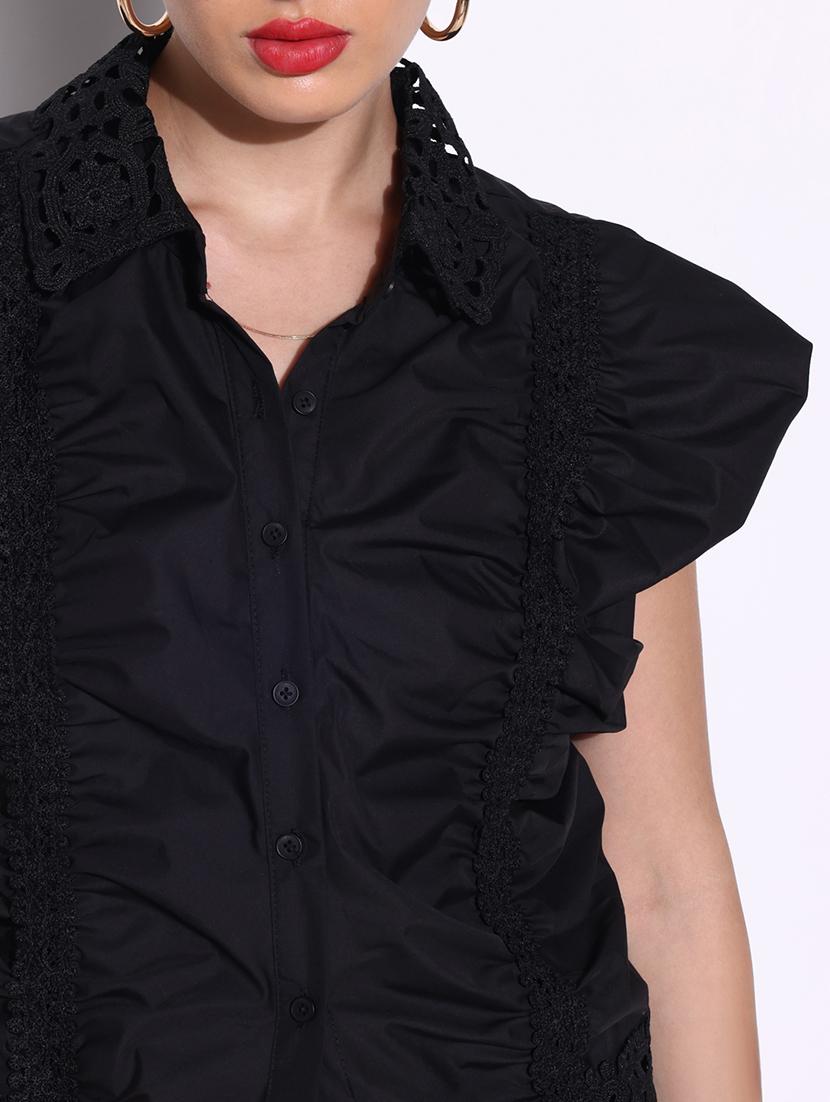 women black solid short sleeves top - 21643410 - Standard Image - 6