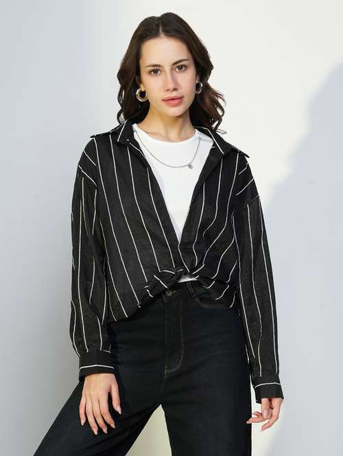 women white solid top with long sleeves shirt - 21643431 - Standard Image - 0
