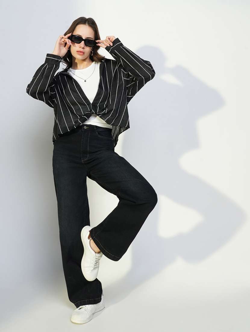 women white solid top with long sleeves shirt - 21643431 - Standard Image - 4