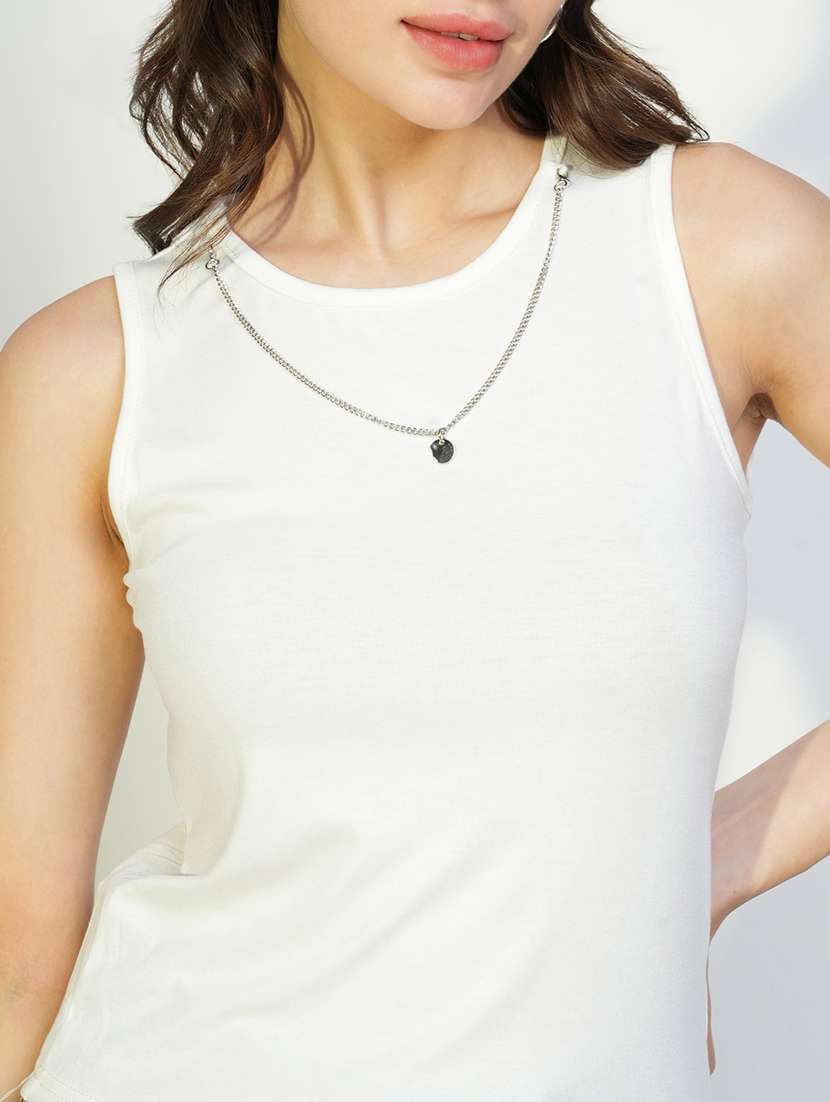 women white solid top with long sleeves shirt - 21643431 - Standard Image - 6