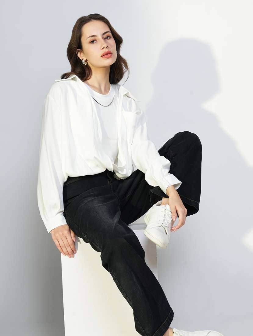 women white solid long sleeve top - 21643436 -  Standard Image - 1