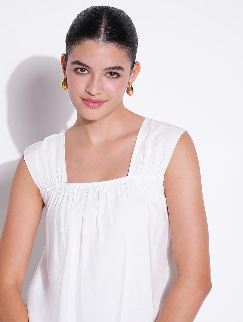 women solid sleevless a-line top - 21643455 - Standard Image - 6