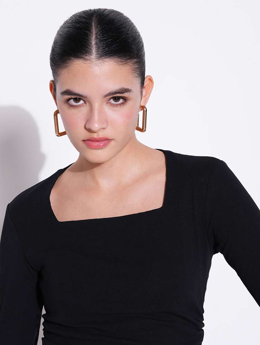 women black solid long sleeves top - 21643499 -  Standard Image - 6