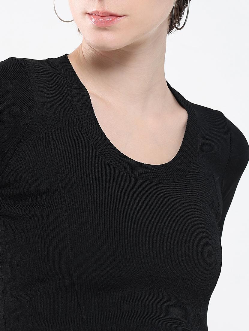 women black solid short sleeve top - 21643501 - Standard Image - 6