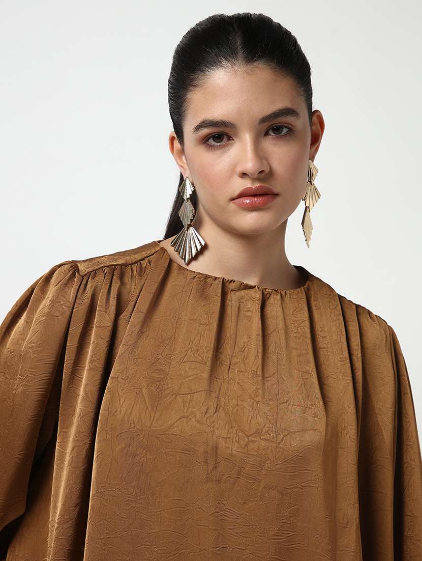 women solid puff sleeve top - 21643520 -  Standard Image - 6