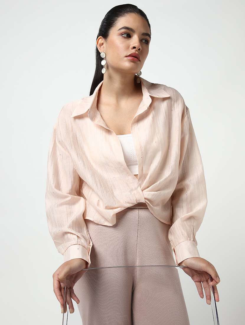 women solid long sleeve shirt - 21643521 -  Standard Image - 1