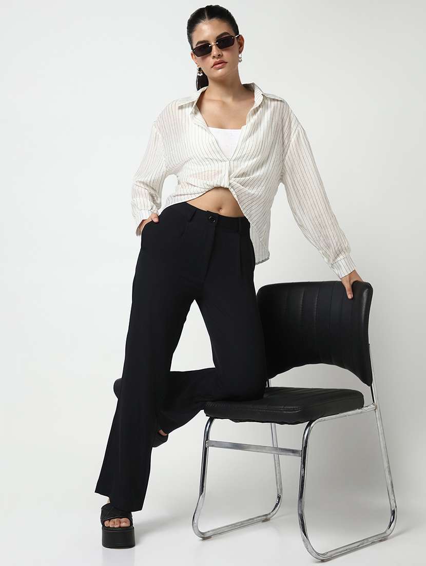 women stripes long sleeve shirt - 21643523 -  Standard Image - 4