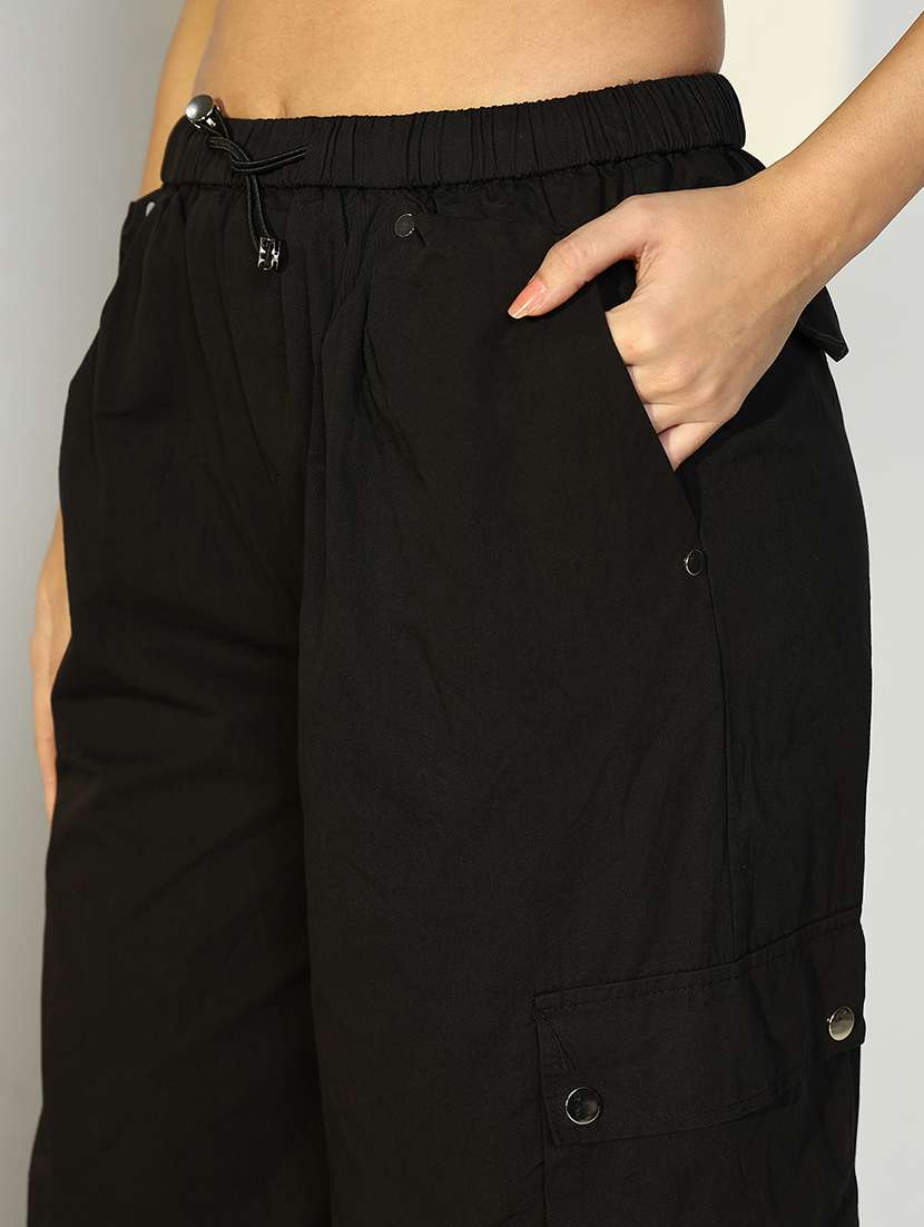women solid high rise cargos  - 21643532 -  Standard Image - 6