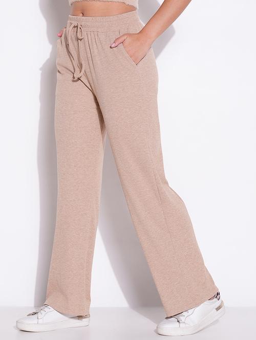 women solid high rise wide leg trouser - 21643542 - Standard Image - 0