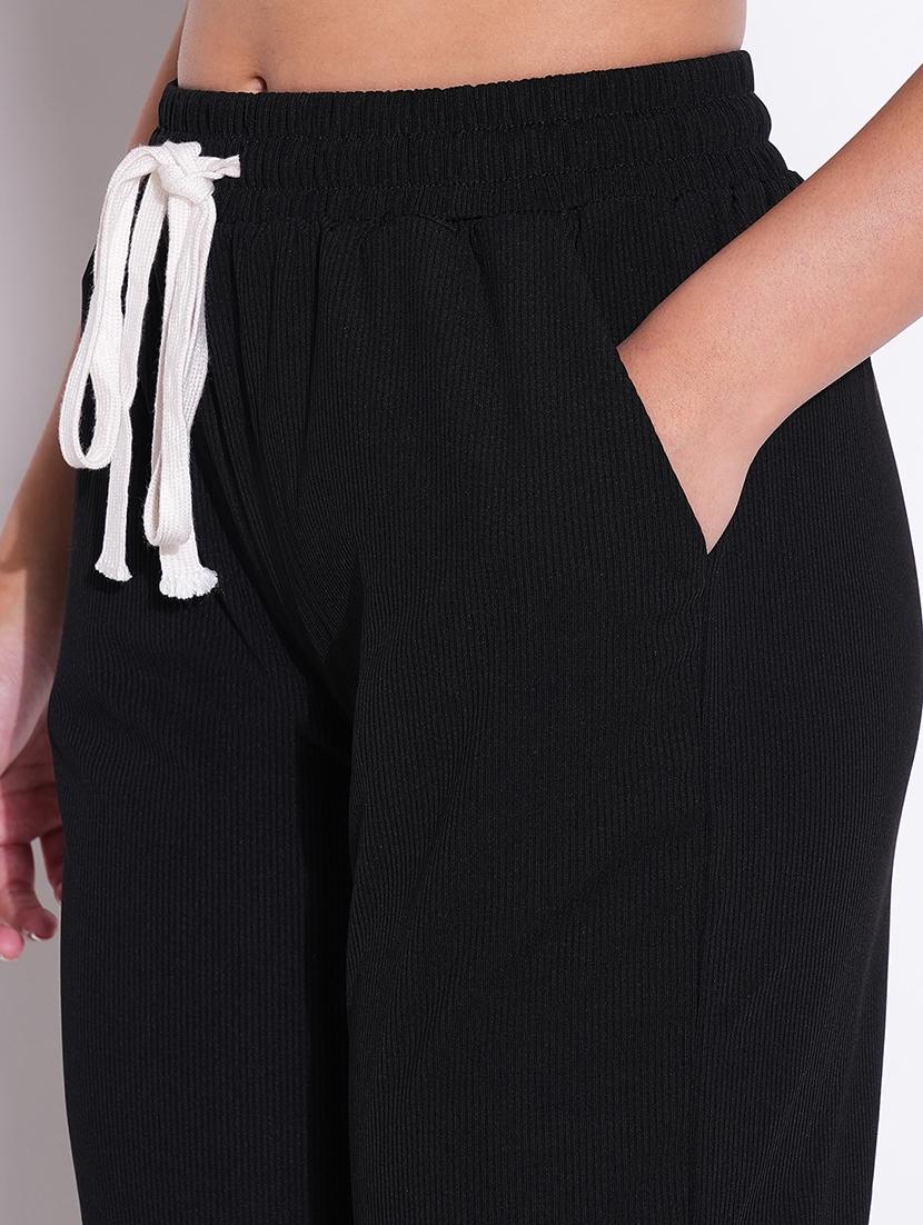 women solid high rise wide leg trouser - 21643546 - Standard Image - 6