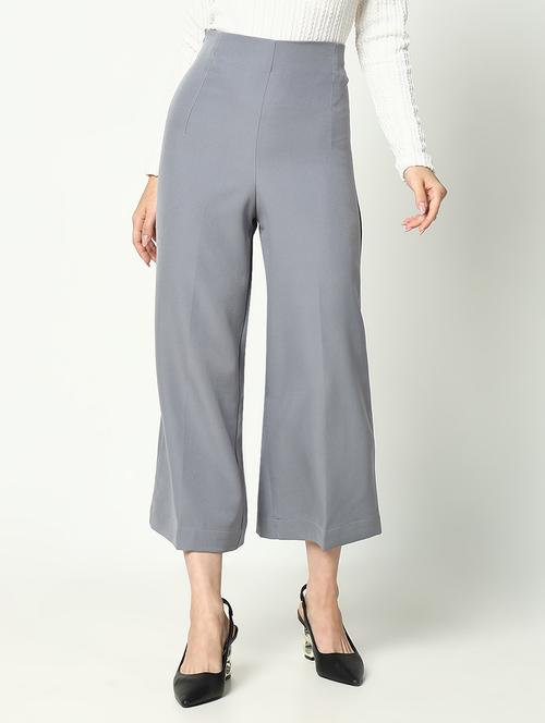 women solid high rise culottes - 21643553 -  Standard Image - 0