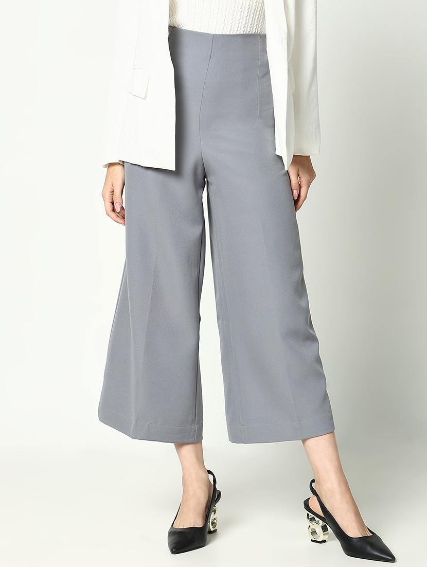 women solid high rise culottes - 21643553 - Standard Image - 1