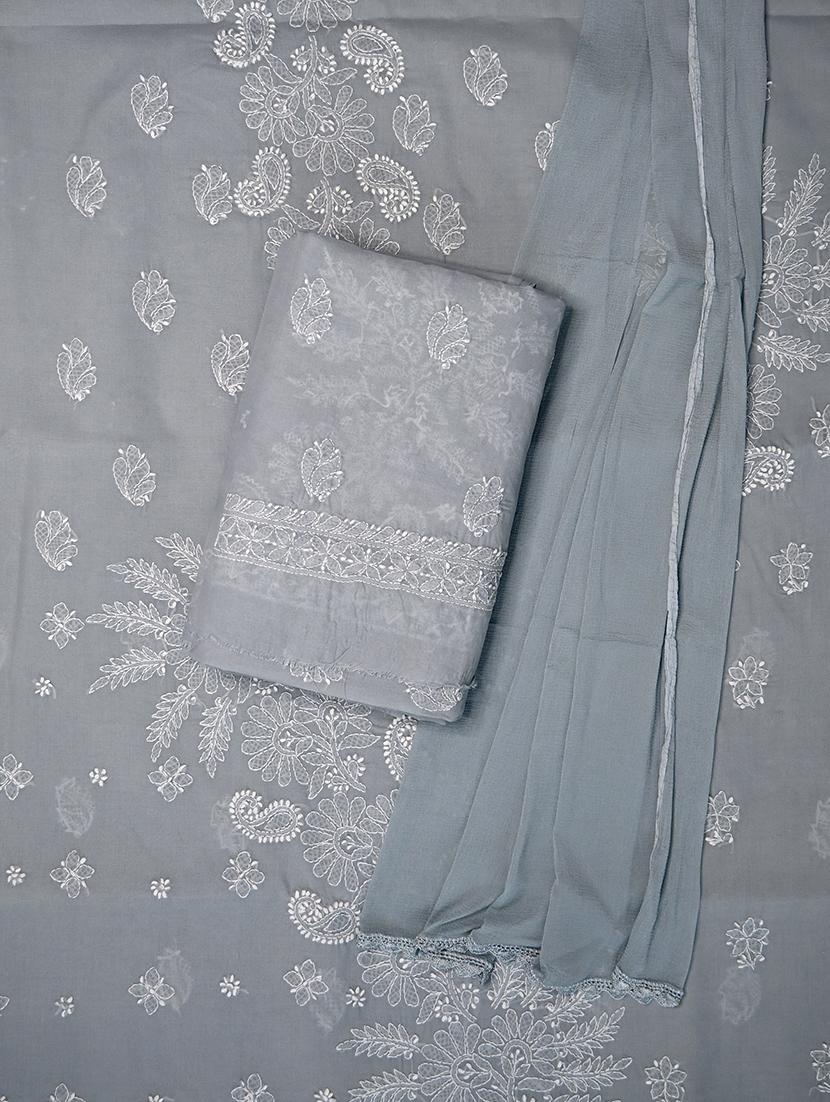 women chikankari work unstitched suit set - 21643584 - Standard Image - 1