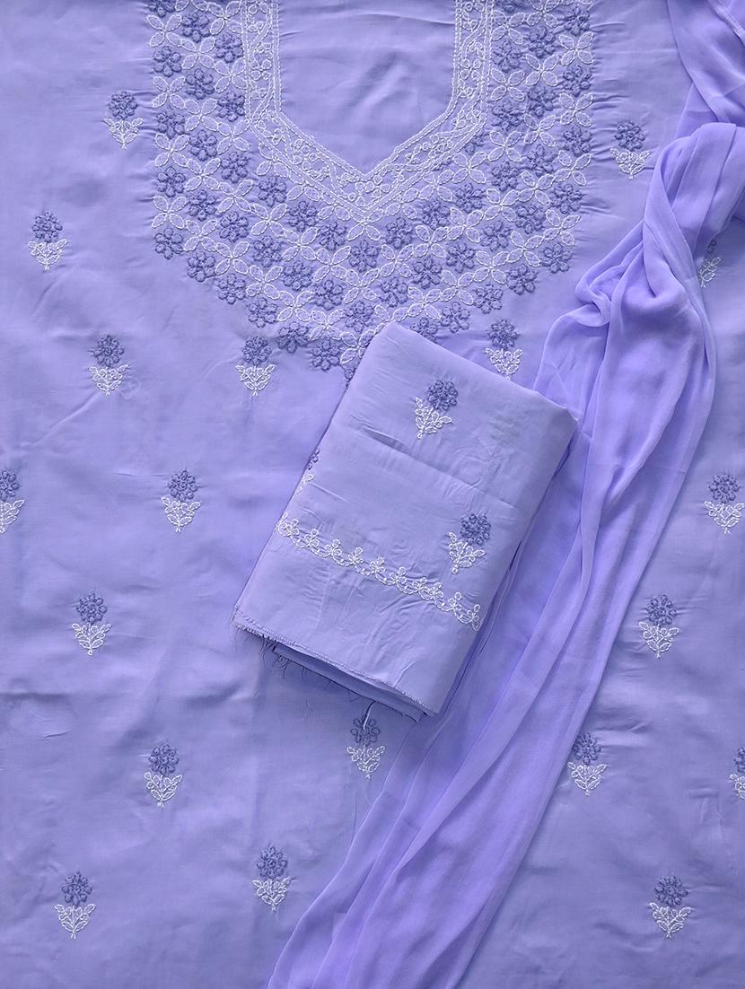 women chikankari work unstitched suit set - 21643592 - Standard Image - 1