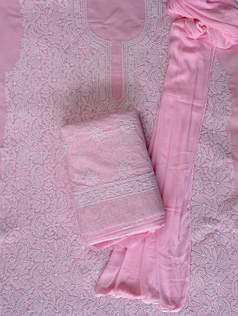 women chikankari work unstitched suit set - 21643596 - Standard Image - 1