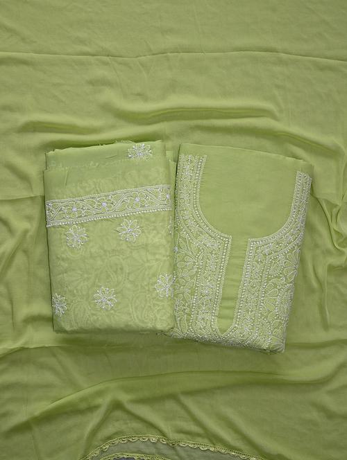 women chikankari work unstitched suit set - 21643598 -  Standard Image - 0