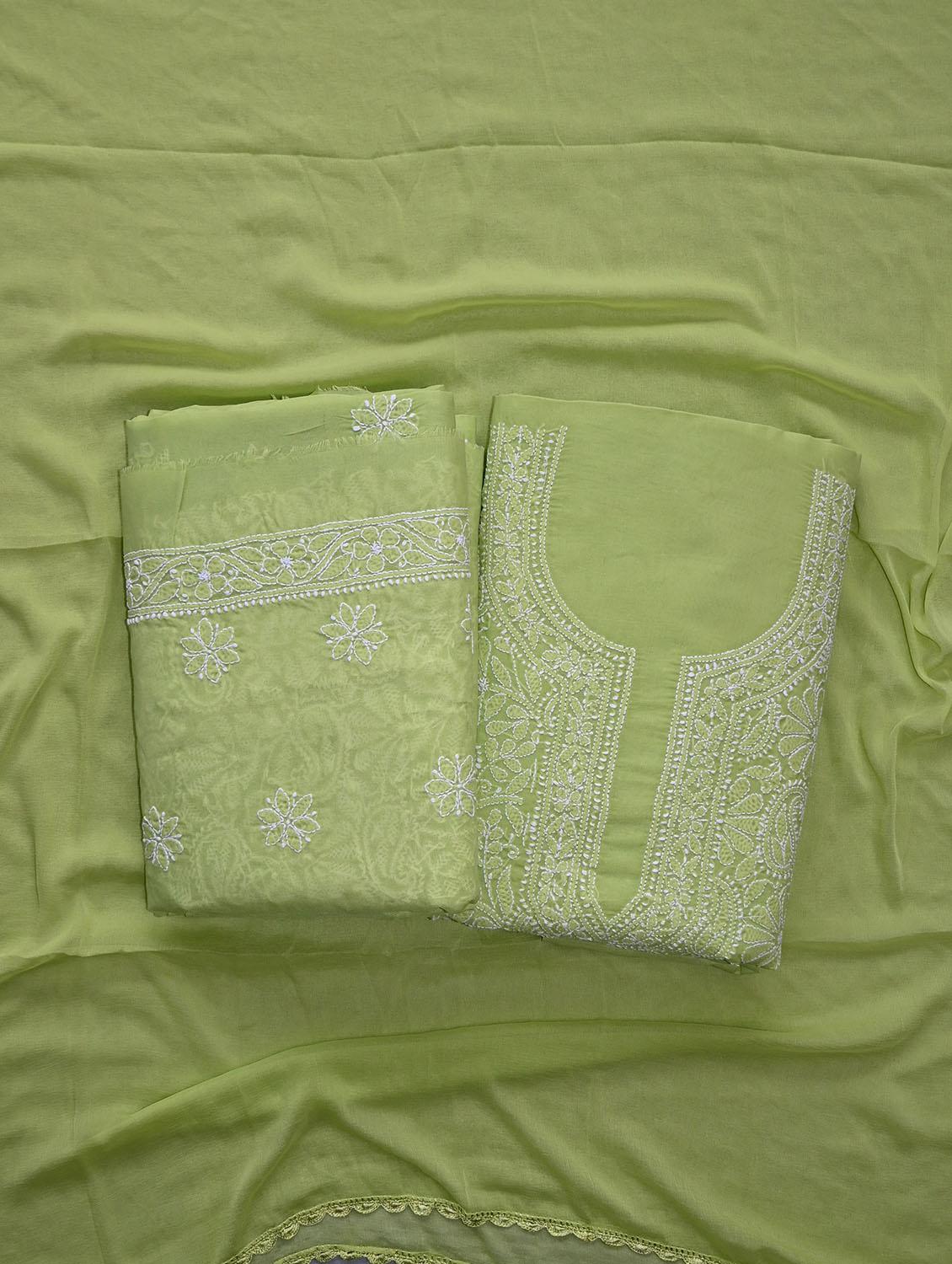 women chikankari work unstitched suit set - 21643598 - Standard Image - 1