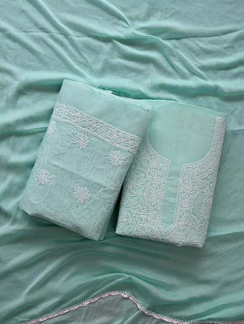 women chikankari work unstitched suit set - 21643599 - Standard Image - 0