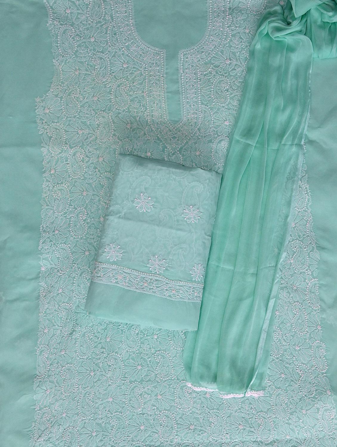 women chikankari work unstitched suit set - 21643599 - Standard Image - 1