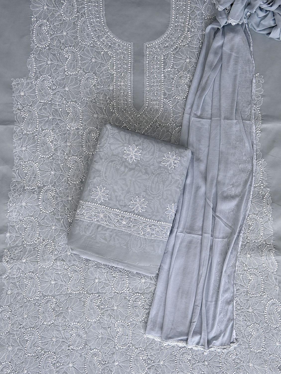 women chikankari work unstitched suit set - 21643600 - Standard Image - 1