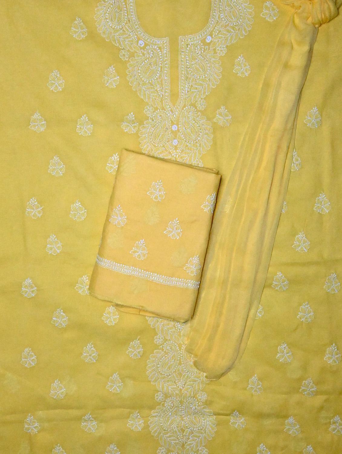 women chikankari work unstitched suit set - 21643606 - Standard Image - 1