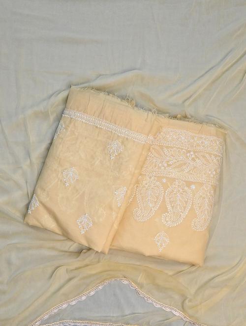 women chikankari work unstitched suit set - 21643607 - Standard Image - 0