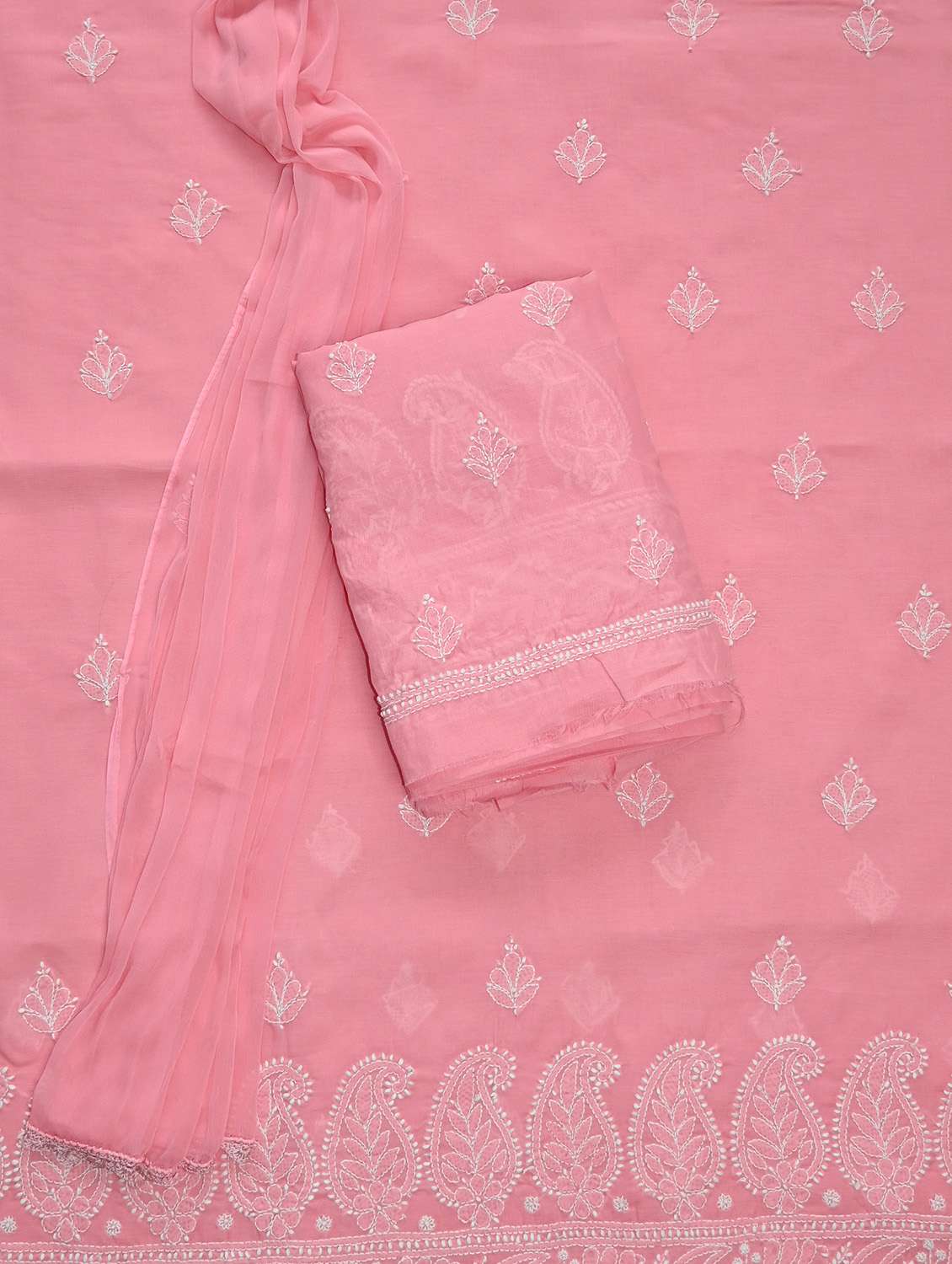 women chikankari work unstitched suit set - 21643610 - Standard Image - 1