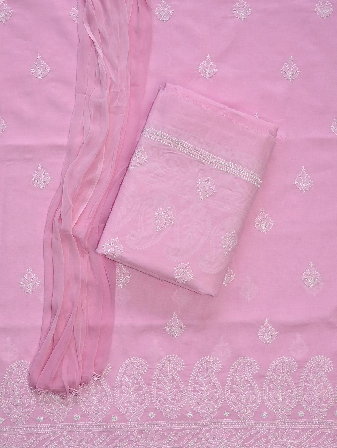 women chikankari work unstitched suit set - 21643611 -  Standard Image - 1