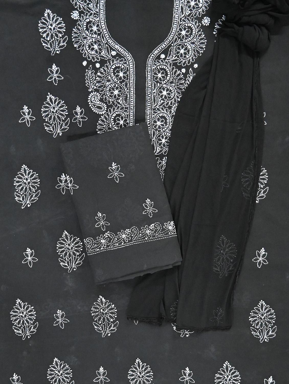women chikankari work unstitched suit set - 21643616 -  Standard Image - 1