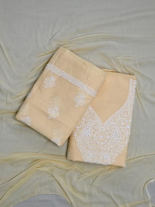 women chikankari work unstitched suit set - 21643622 - Standard Image - 0