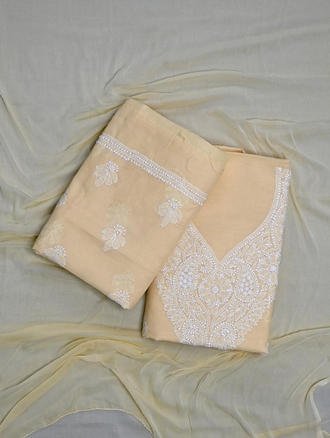women chikankari work unstitched suit set - 21643622 - Zoom Image - 0