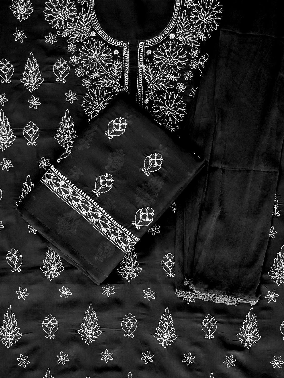 women chikankari work unstitched suit set - 21643624 - Standard Image - 1