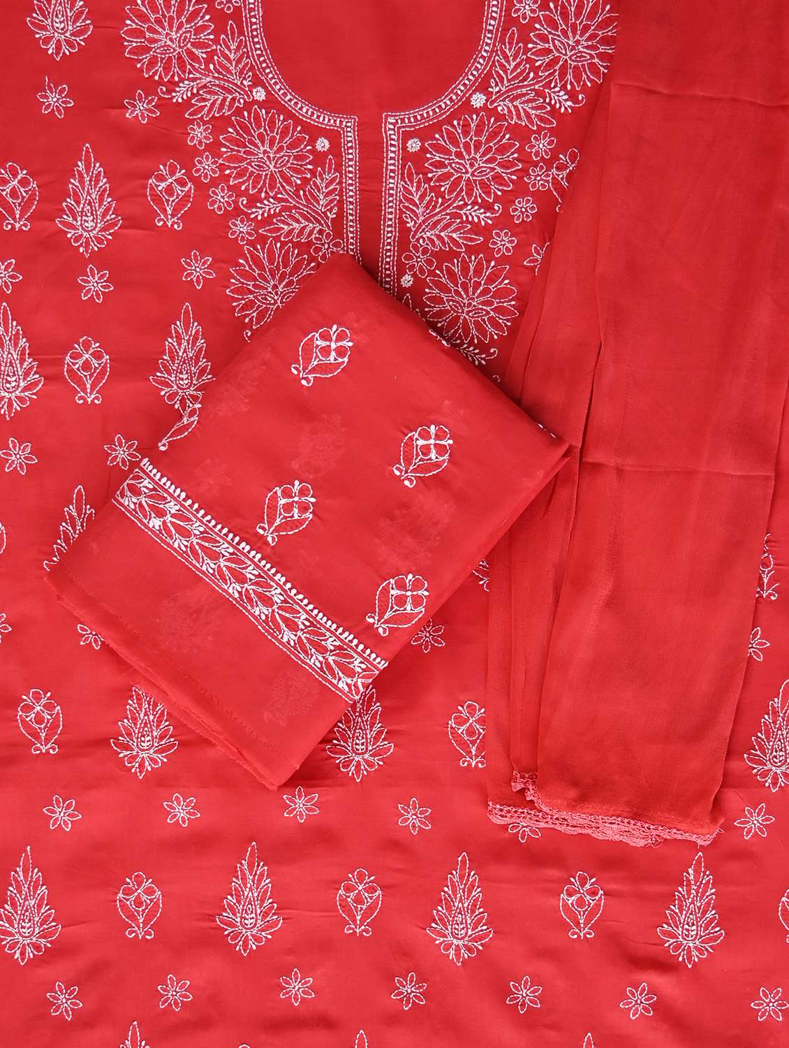 women chikankari work unstitched suit set - 21643626 -  Standard Image - 1