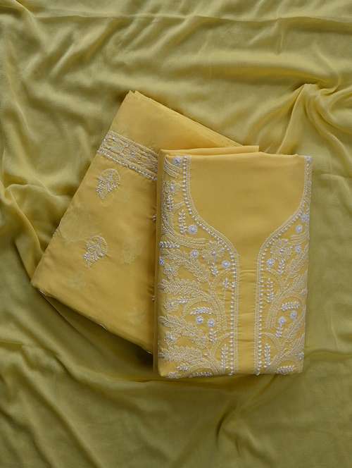 women chikankari work unstitched suit set - 21643630 - Standard Image - 0