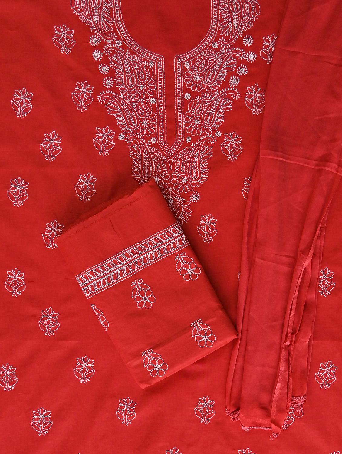 women chikankari work unstitched suit set - 21643632 - Standard Image - 1