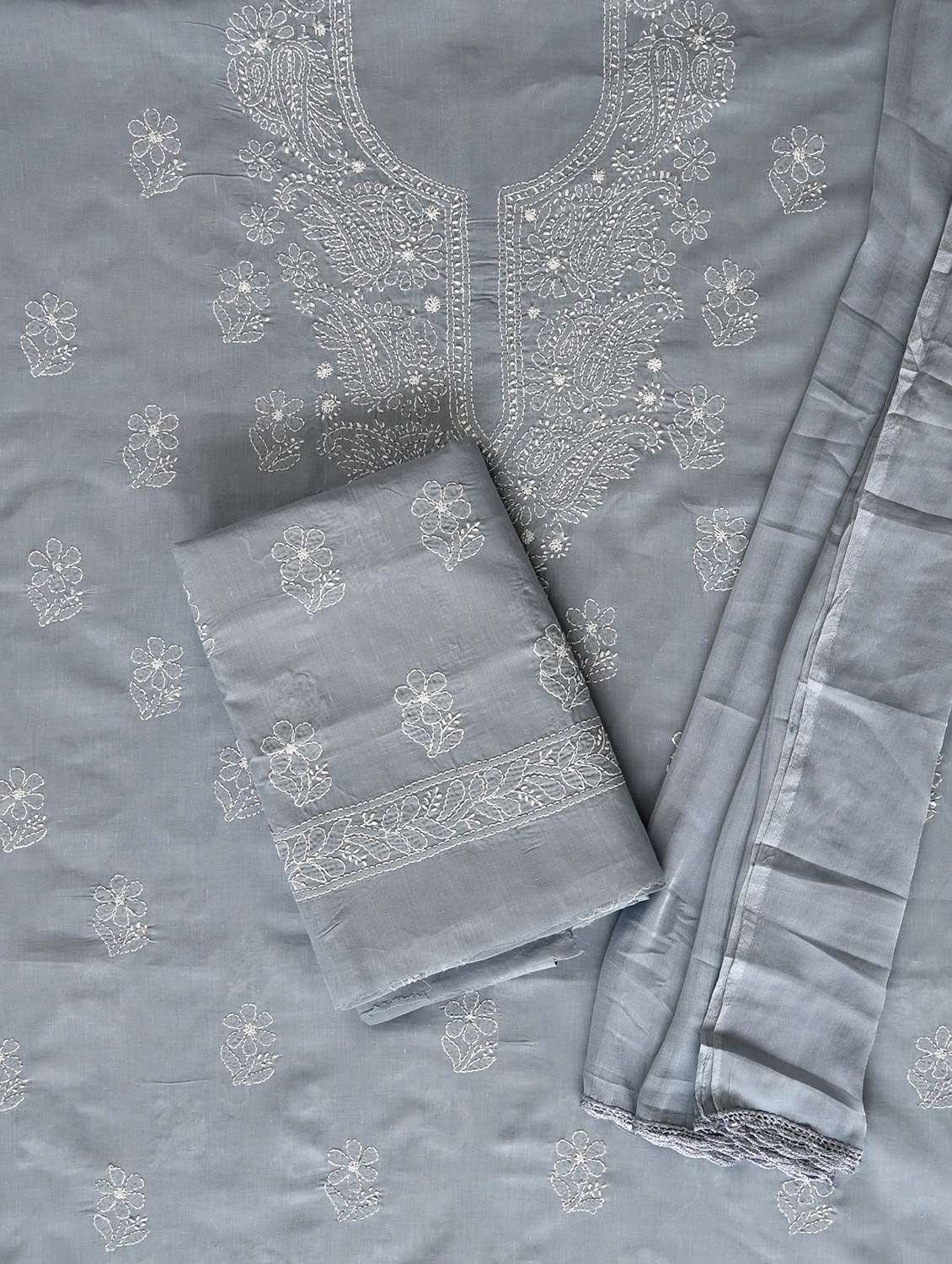 women chikankari work unstitched suit set - 21643633 - Standard Image - 1