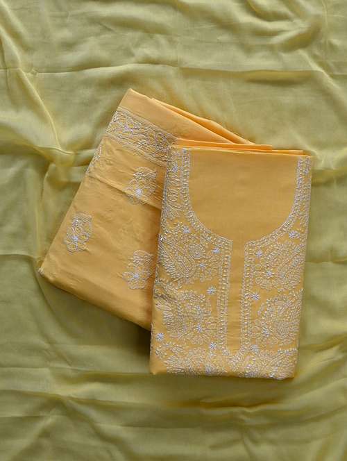 women chikankari work unstitched suit set - 21643635 -  Standard Image - 0
