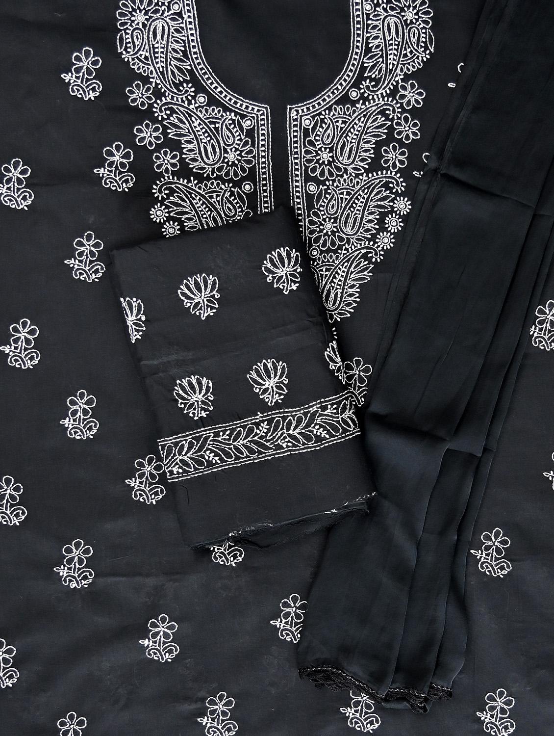 women chikankari work unstitched suit set - 21643638 - Standard Image - 1
