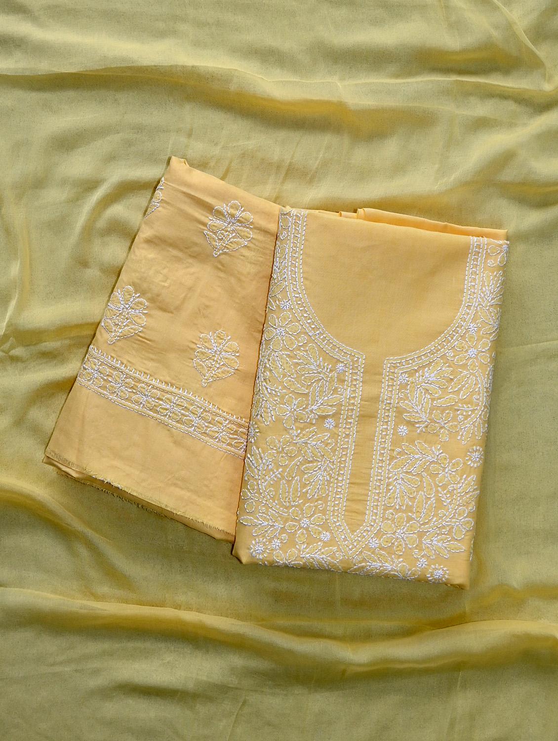 women chikankari work unstitched suit set - 21643645 - Zoom Image - 0