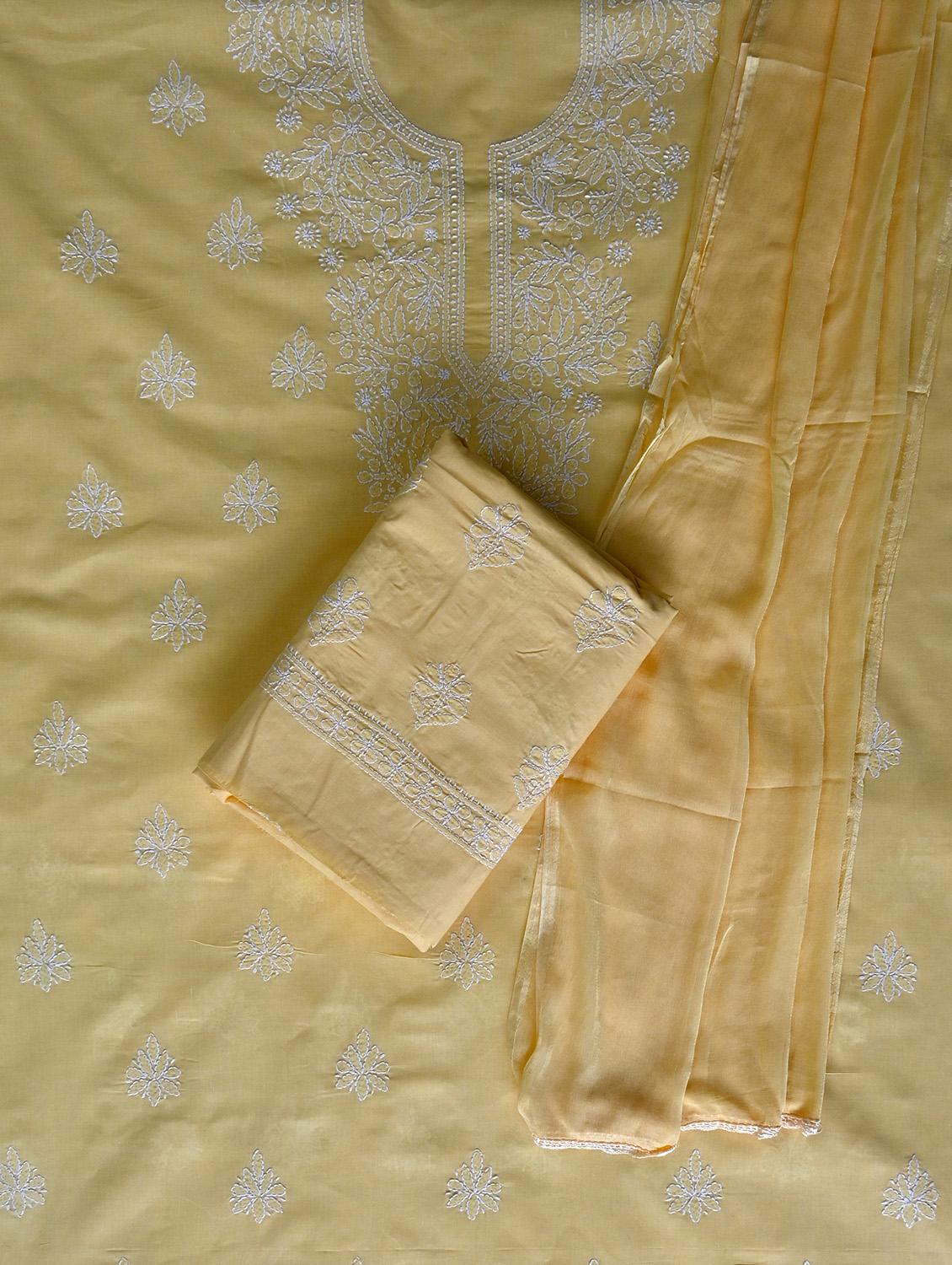 women chikankari work unstitched suit set - 21643645 - Standard Image - 1