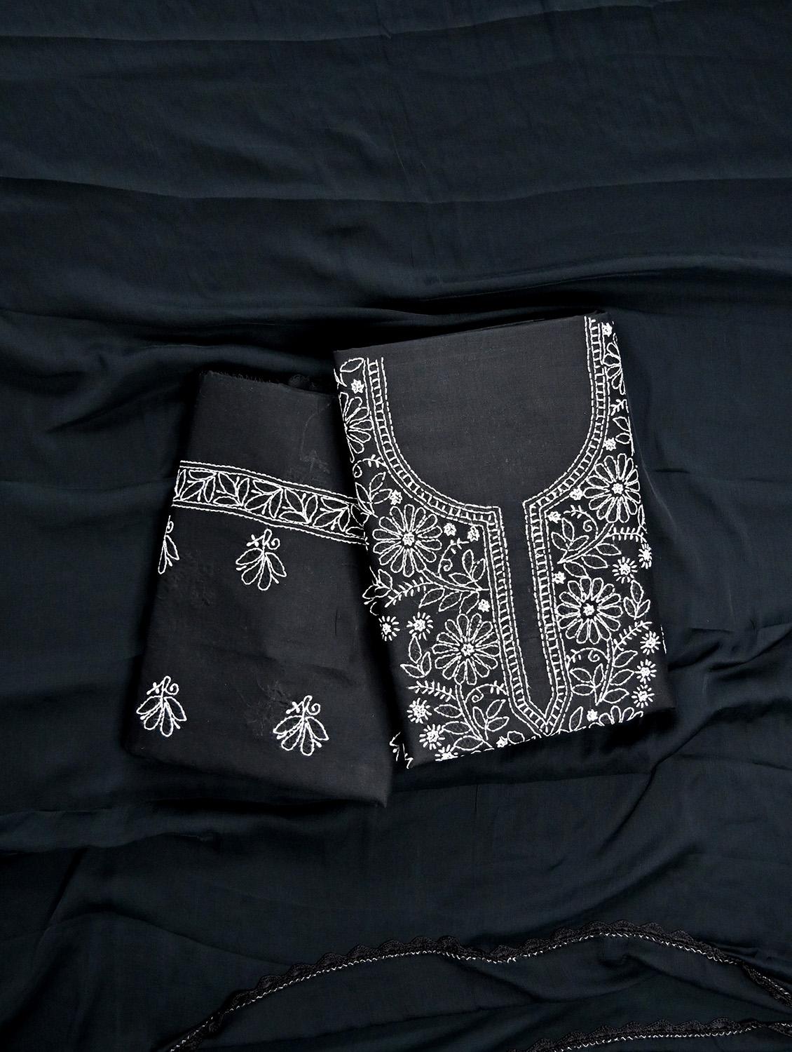 women chikankari work unstitched suit set - 21643646 - Zoom Image - 0