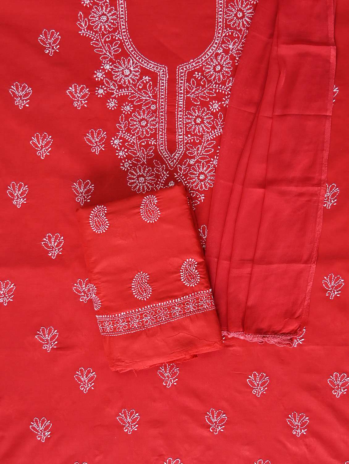 women chikankari work unstitched suit set - 21643650 -  Standard Image - 1