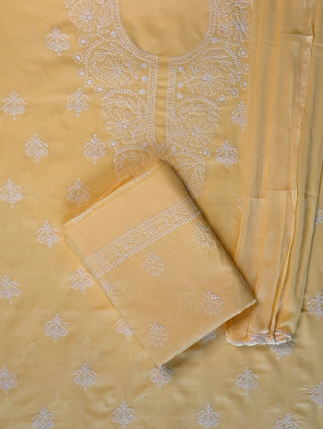 women chikankari work unstitched suit set - 21643654 -  Standard Image - 1