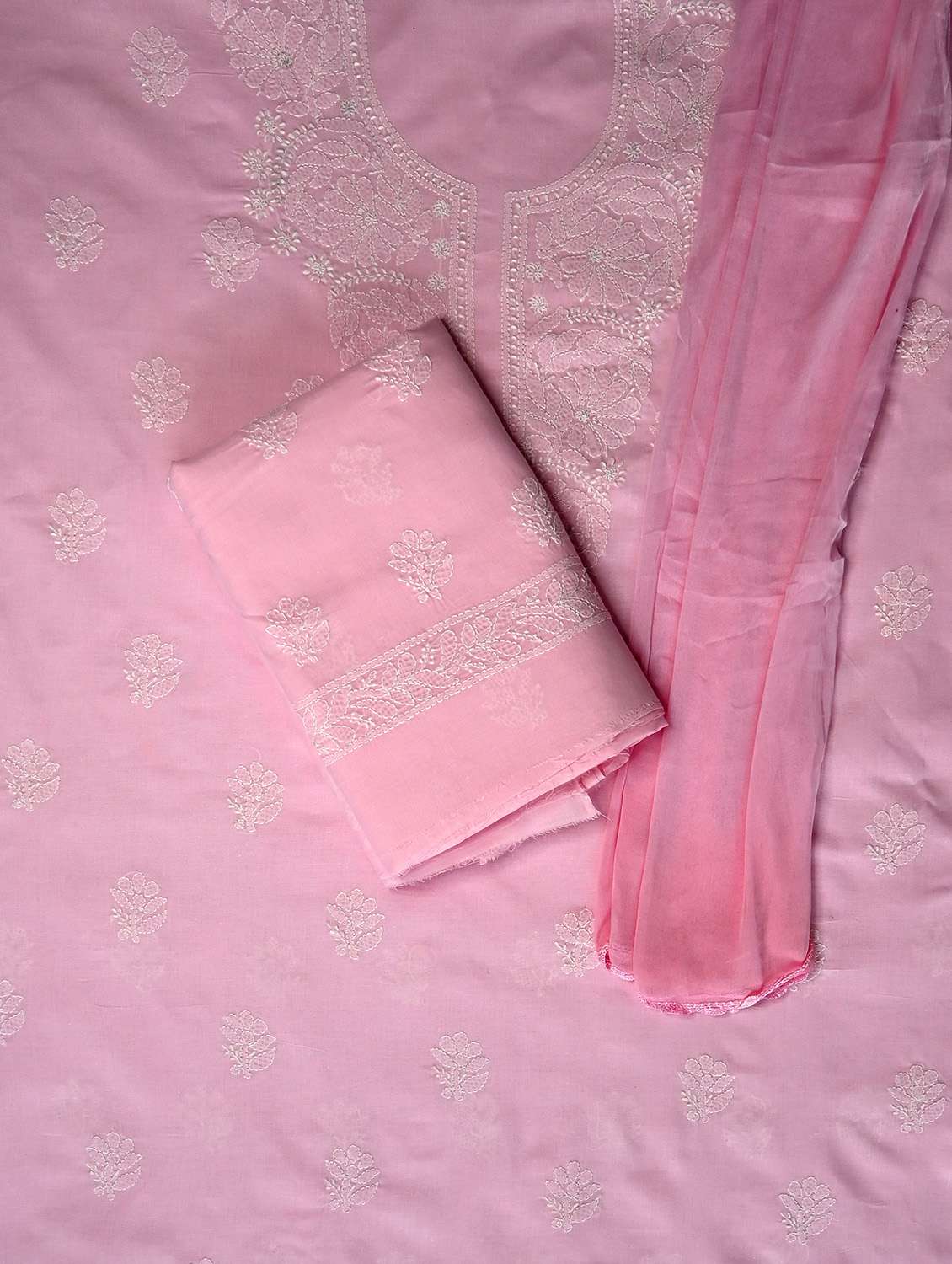 women chikankari work unstitched suit set - 21643655 -  Standard Image - 1