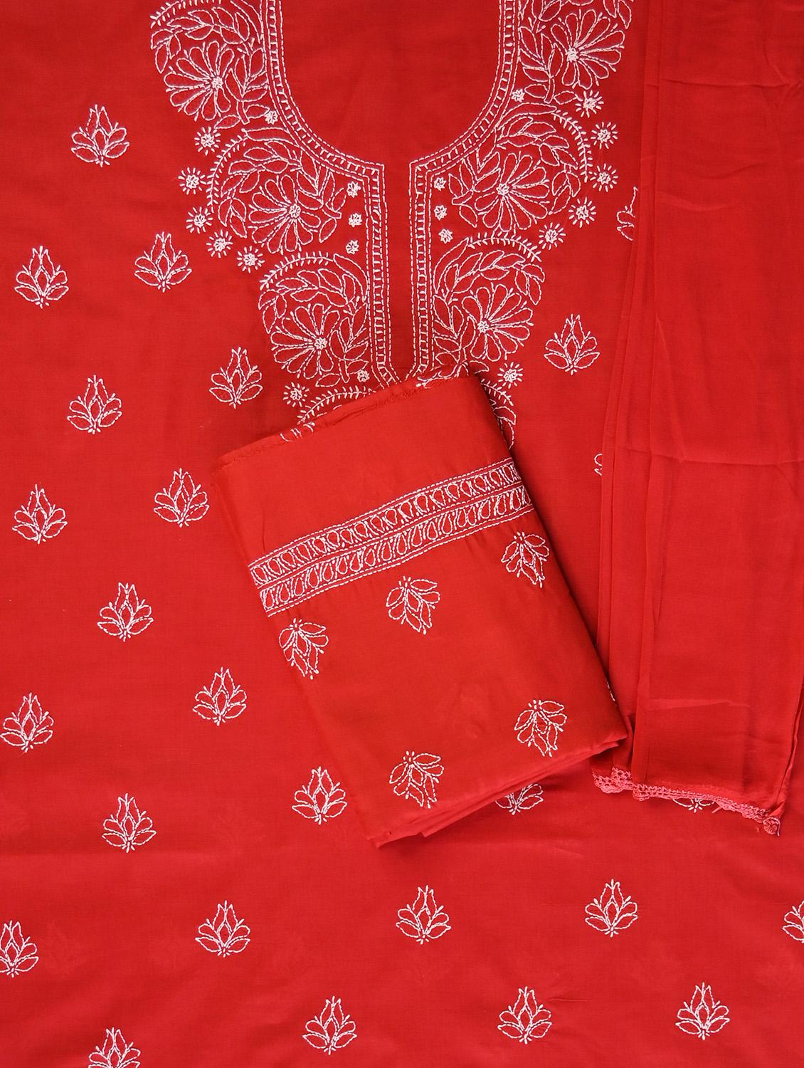 women chikankari work unstitched suit set - 21643657 - Standard Image - 1
