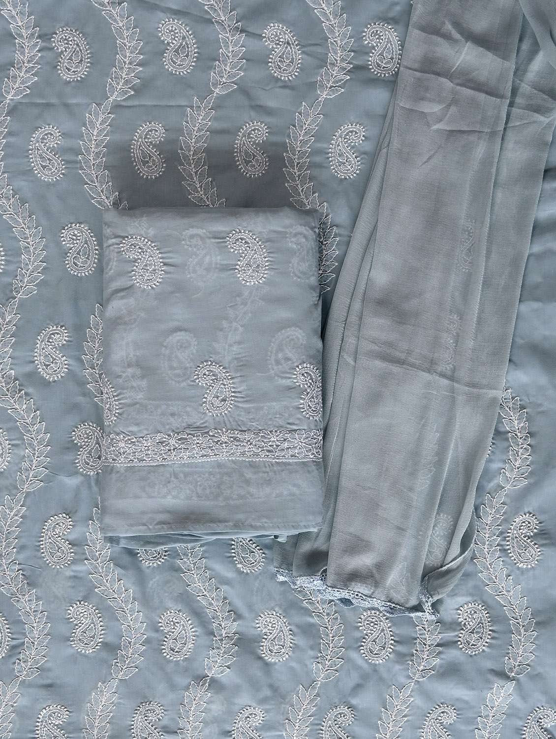 women chikankari work unstitched suit set - 21643668 - Standard Image - 1