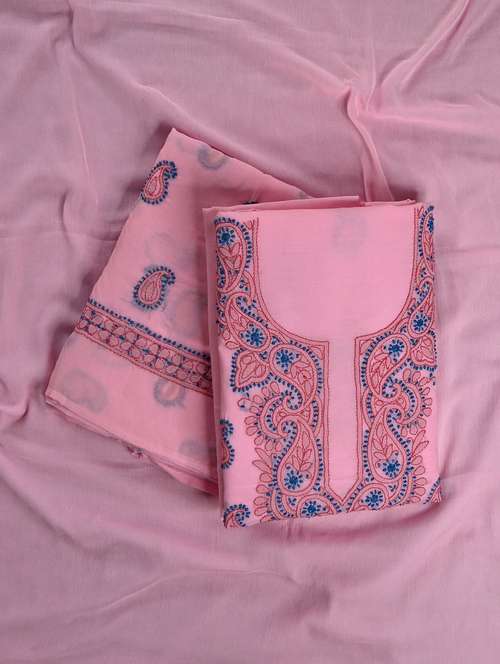 women chikankari work unstitched suit set - 21643684 - Standard Image - 0