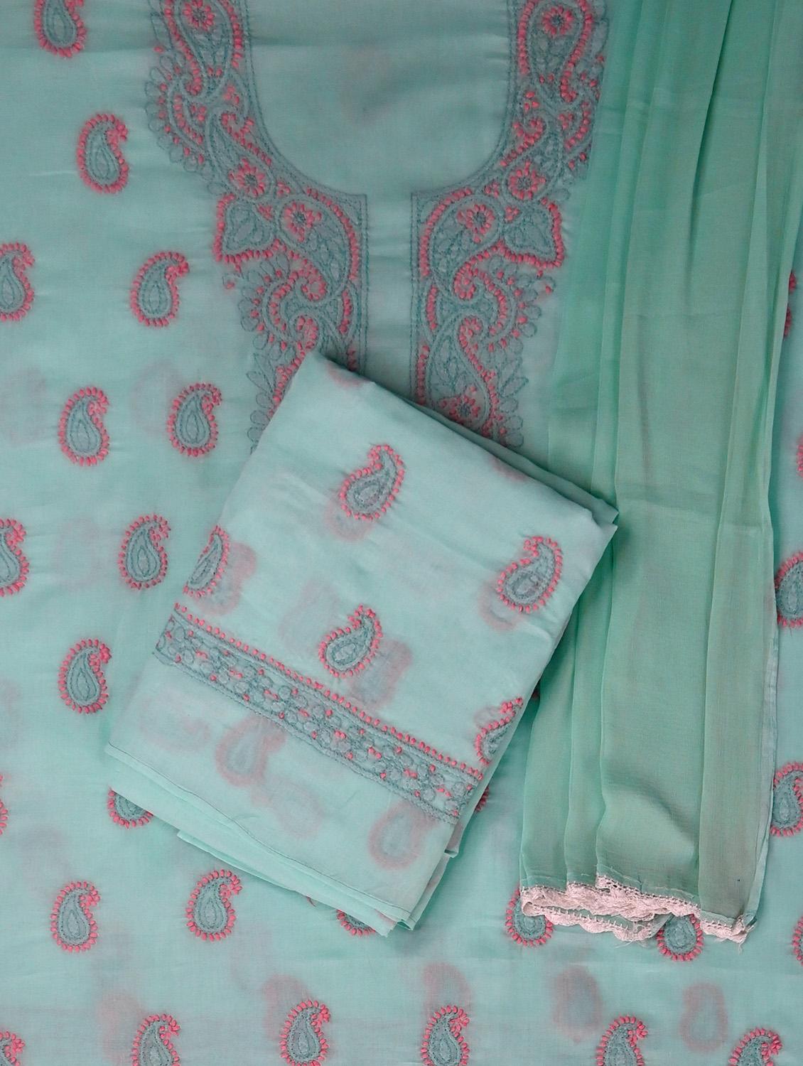 women chikankari work unstitched suit set - 21643685 - Standard Image - 1