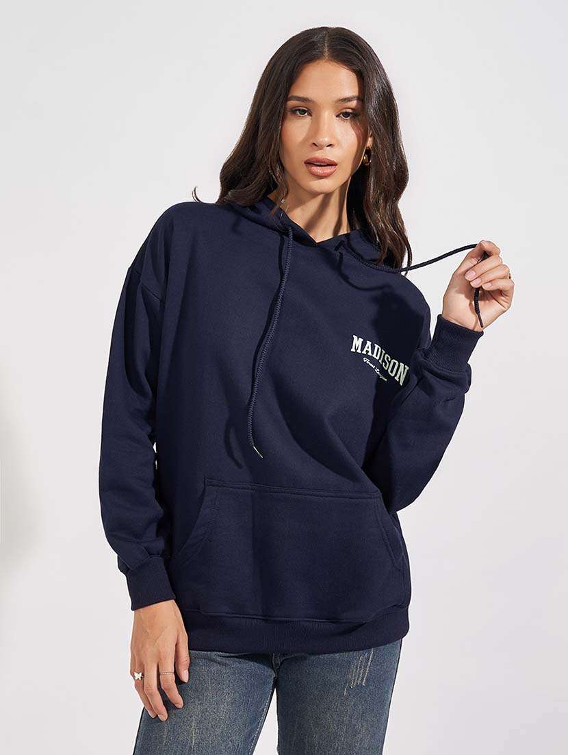 women front & back print sweatshirt