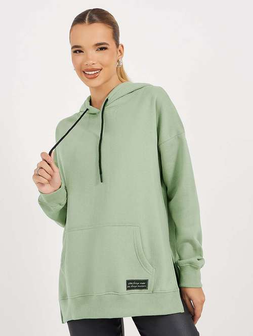green cotton plain sweatshirt - 21643719 - Standard Image - 0